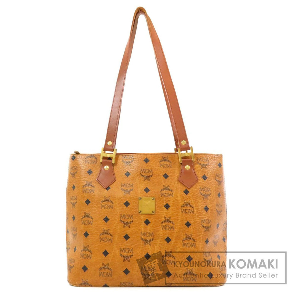 MCM Visetos tote bag iconic cognac monogram canvas brown leather